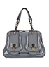 B Bag, &pound;200, Handbags, Blue, Patent Leather, Front view